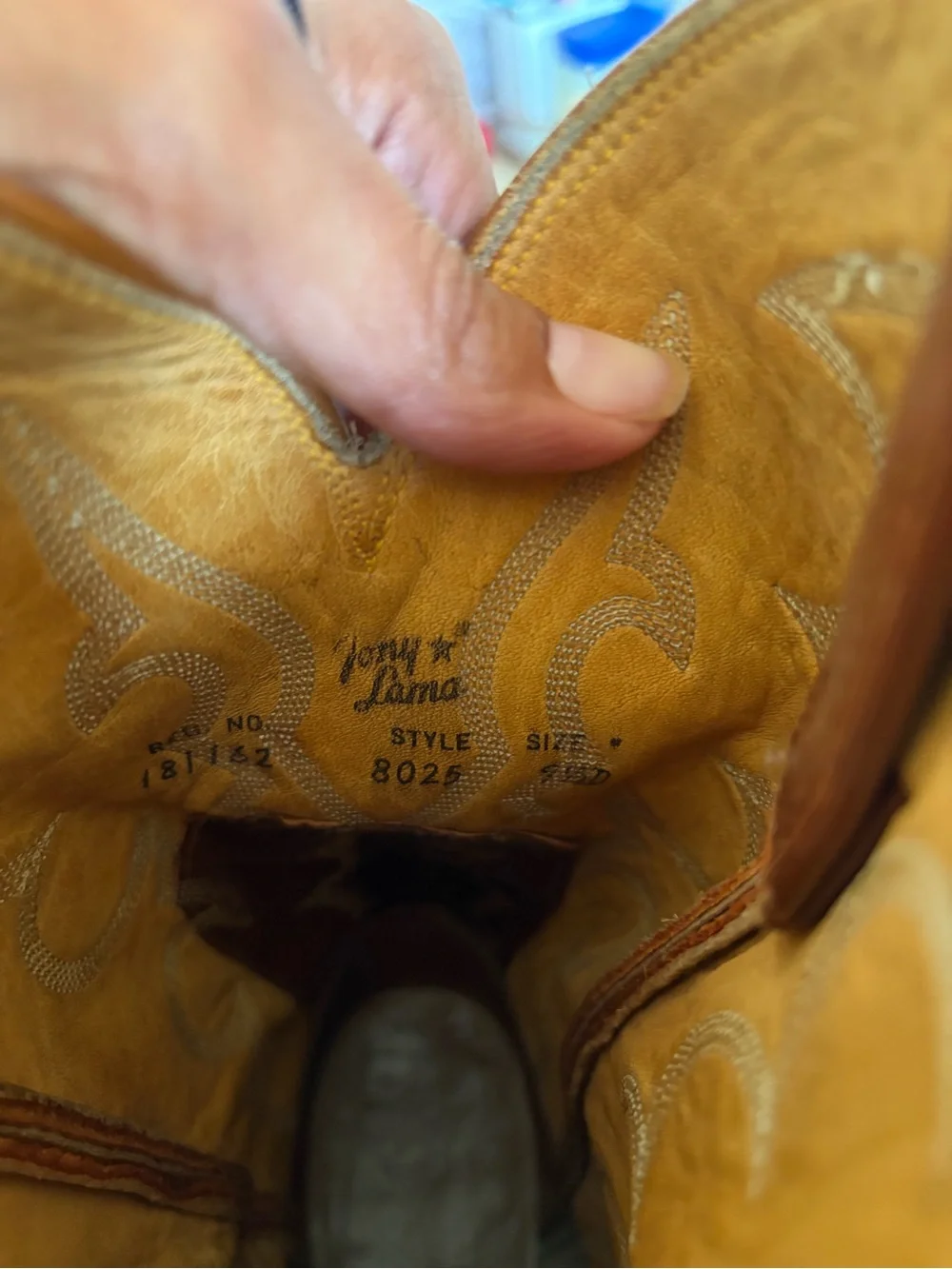 Tony Lama Two-Tone Red Brown Western Cowboy Boots